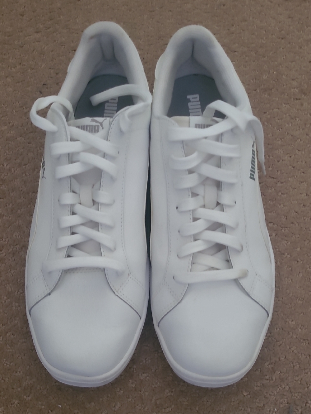 Puma White Low-Top Leather Sneakers